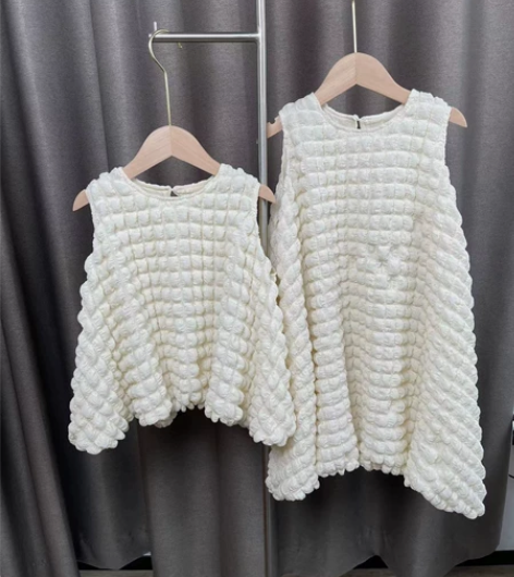 软乎乎云朵夏日立体泡泡棉花苞裙女童夏季甜酷...