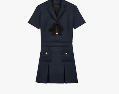 maje2020秋冬新款女装学院风蝴蝶结系...