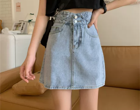 裙子女夏季2022新款bm风百搭高腰显瘦包...