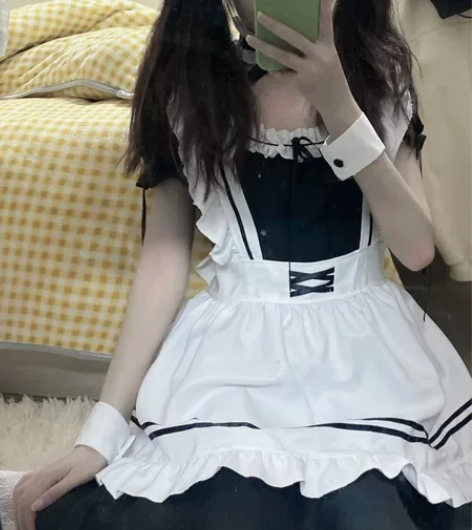 女仆装cos可爱学生女装大佬连衣裙萝莉塔套...