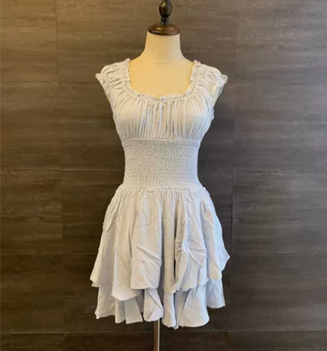 6.29 雾霾蓝纯棉加绒花 收腰气质甜美风...