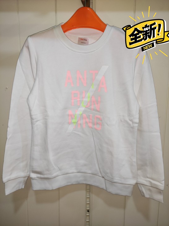 安踏儿童卫衣 anta女童春秋款圆领套头运...