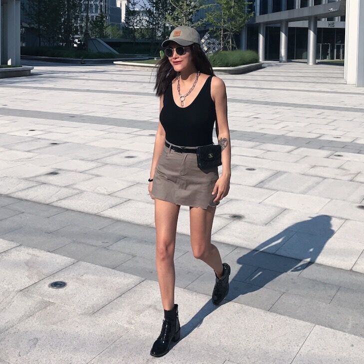 新款欧美风格复古高腰开叉水洗牛仔半身裙606