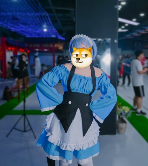 蕾姆蓝女仆,仅衣饰,有两个发饰,L码,原发...