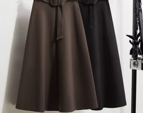 大码女装2022春秋冬新款显瘦A字半身裙胖...