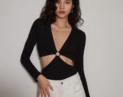 连体裤 连体裤短裤TR圆环镂空连体衣KAY...