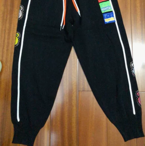 欧洲站秋冬新款侧面拼色拉链抽绳松紧腰宽松显...