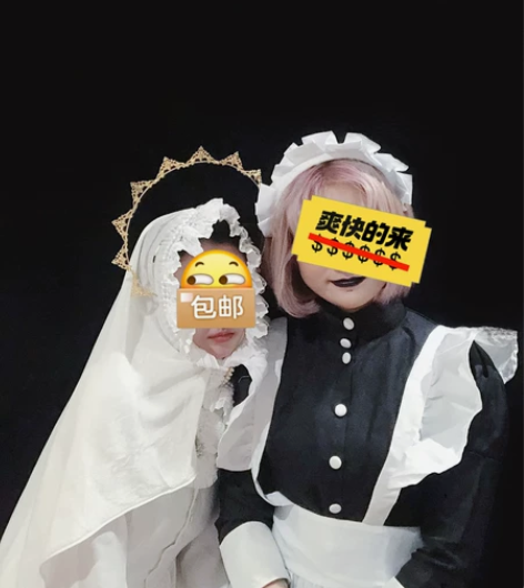 扮装 cosplay 女仆服 右边→黑白套...