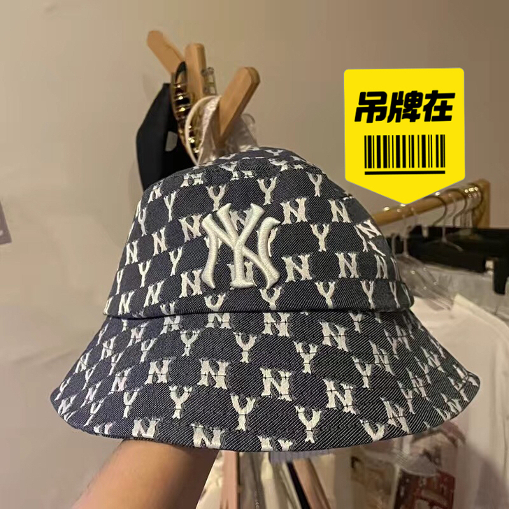 全新mlb渔夫帽 牛仔老花渔夫帽 泫雅同款