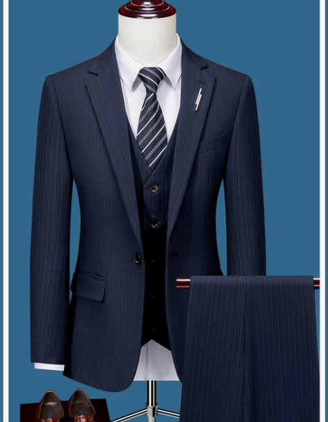 罗蒙弹力西服套装男结婚新郎伴郎礼服韩版修