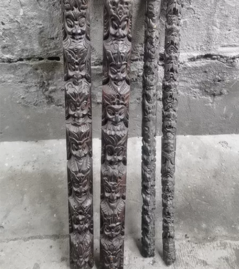 木雕！轻微磕碰裂痕！手工雕刻！长75宽6！...