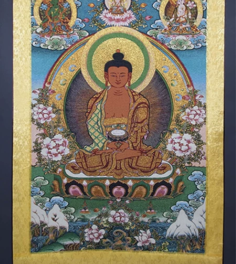 编号：唐卡262 批发中堂唐卡刺绣画 织锦...