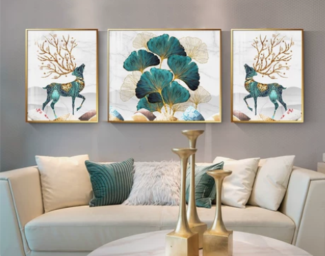 大气客厅装饰画沙发背景墙挂画现代简约轻奢晶...