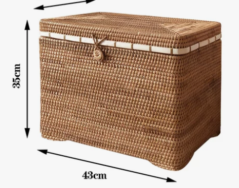 越南藤编收纳筐草编脏衣服收纳框篮子竹编框编...