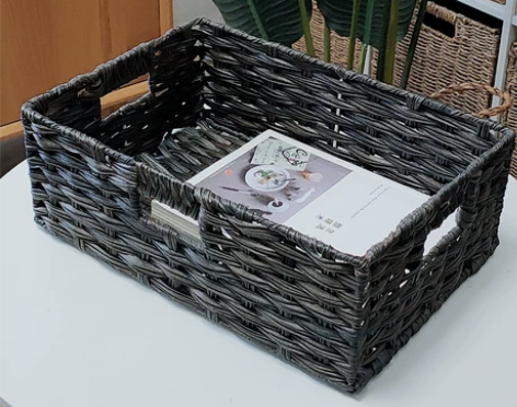 全新 卫生间放水收纳篮 脏衣篮 日式仿藤编...