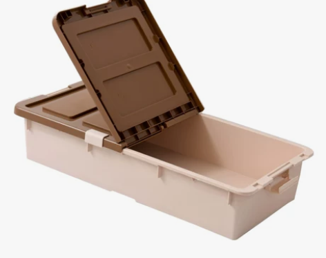 床下收纳箱扁平衣服被子收纳箱塑料有盖滑轮玩...