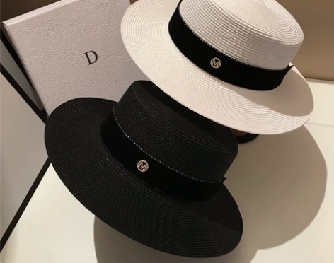 ins网红草帽女夏天复古英伦平顶礼帽韩版小...