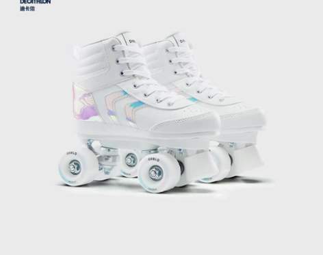【狂欢价】迪卡侬双排溜冰鞋儿童女成人男童轮...