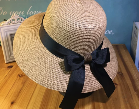 蝴蝶结渔夫草帽女夏小清新遮阳百搭旅游帽子女...