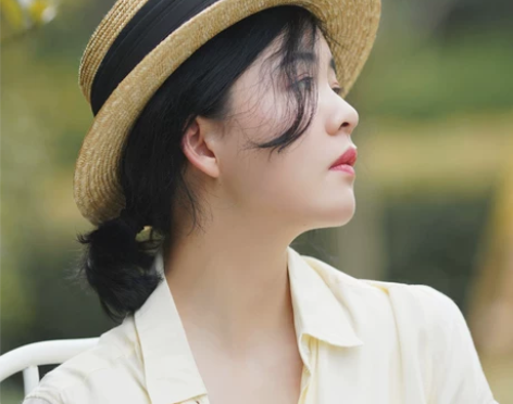 日本轻奢设计师平顶草帽女小清新春夏凹造型麦...