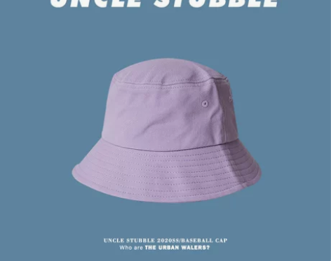 纯色光身男女情侣渔夫帽韩版ins百搭盆帽春...