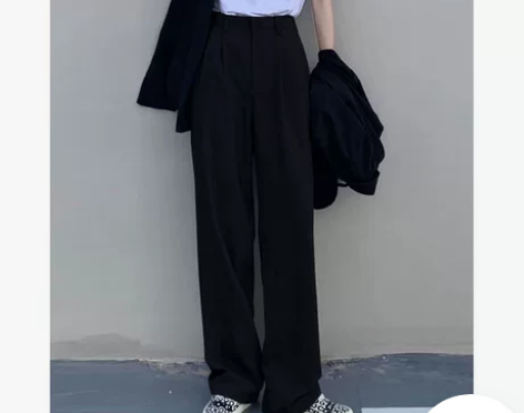 黑色阔腿裤女秋冬显瘦西装裤子大码胖mm加绒...