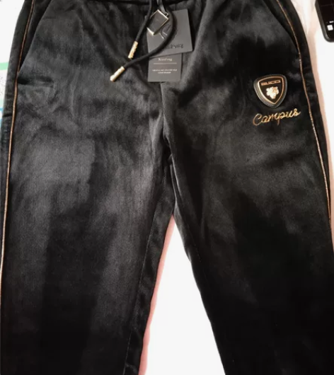 全新闲置 金丝绒裤子男抗皱冬季修身雪尼尔男裤加绒加厚休闲长裤...