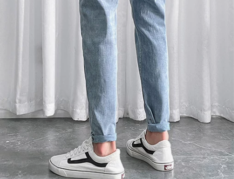 裤子男裤修身浅色春夏薄款牛仔裤男