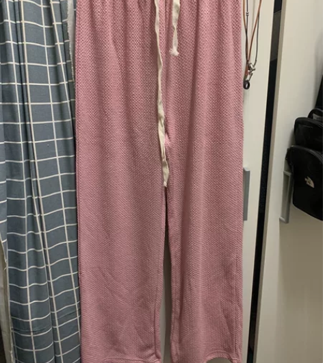 粉色阔腿裤S码，全新，腰围平铺34 松紧腰...
