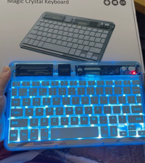 益博思透明无线ipad蓝牙键盘多系统设备切...
