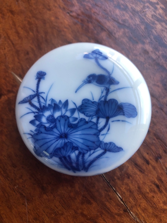 江西瓷业公司款 ＃花鸟印泥盒 ＃胎质细腻 ...