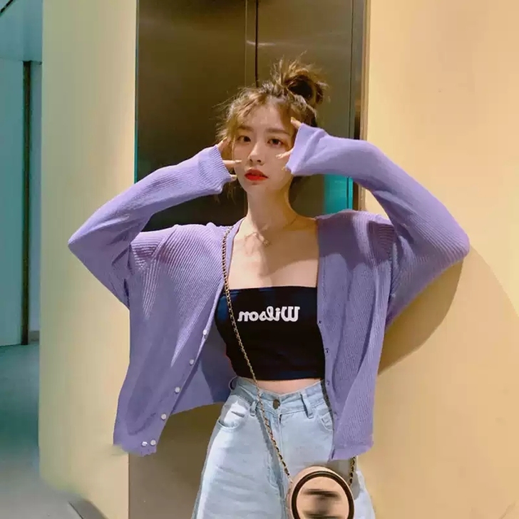 婉扮 毛针织衫，紫色，非常亲肤！额外赠送精...