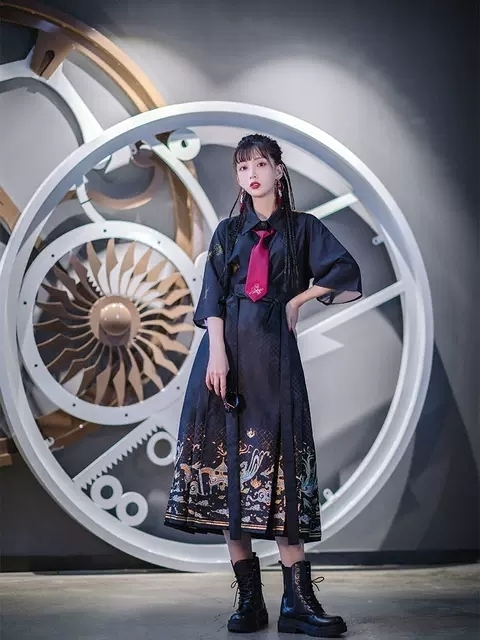 池夏 山海:归墟 原创明制改良马面裙汉元素...