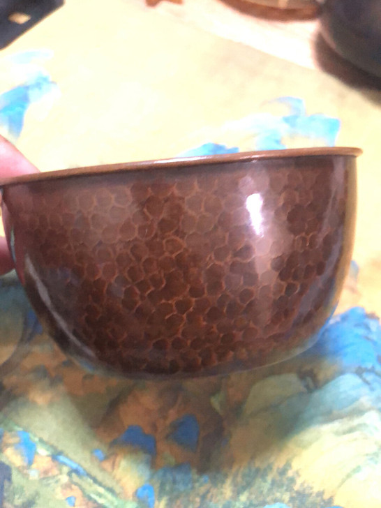 日本回流 纯铜手工锤纹 建水 老物件有年代...