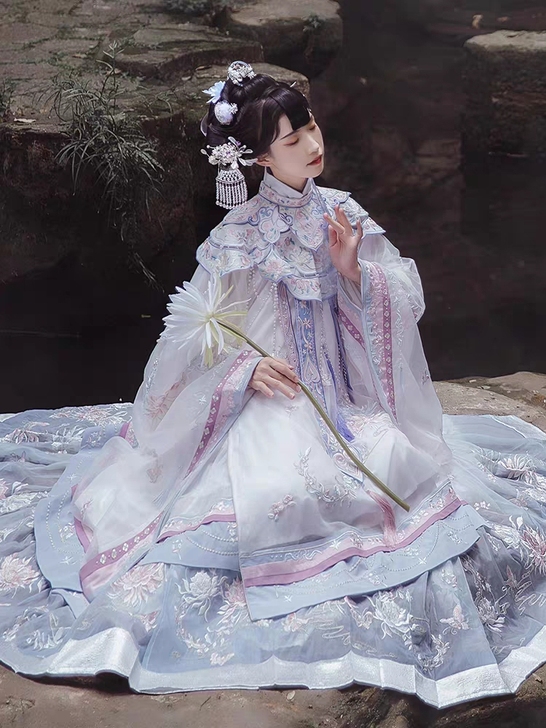 汉尚华莲12周年店庆款昙华一梦汉服女昙花刺...