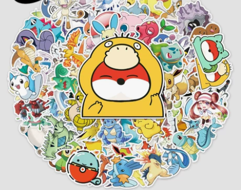 100张神奇宝贝涂鸦贴纸 卡通动漫贴纸DI...