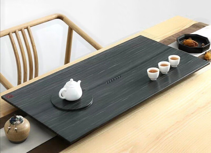 绿玉檀石茶盘天然石头茶海茶台排水石茶具