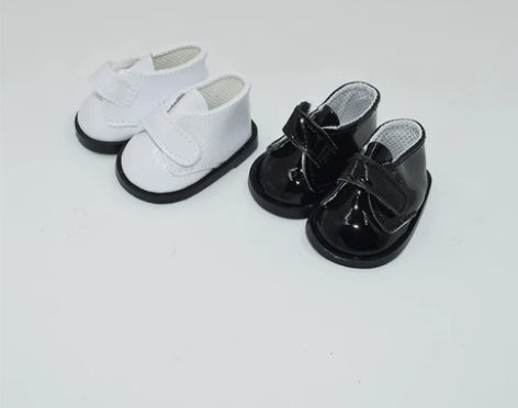 出20cm棉花娃娃娃鞋 皮鞋 短皮靴 白色...