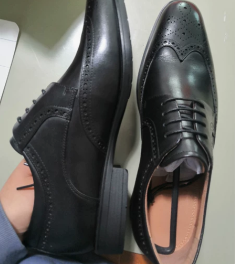 京东自营品牌布洛克正装皮鞋，头层：牛皮革，...