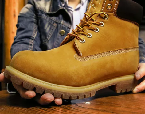 骆驼洲时尚潮流真皮高帮马丁靴户外工装鞋男士...