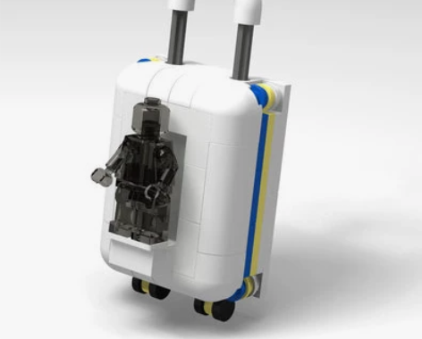 全新moc纯色人仔迷你拉杆箱创意摆设，里面...