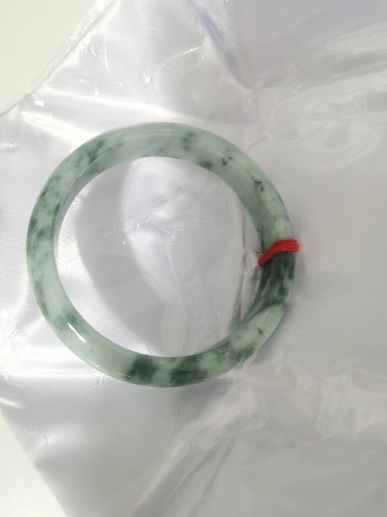 翡翠A货 飘花手镯 57圈口