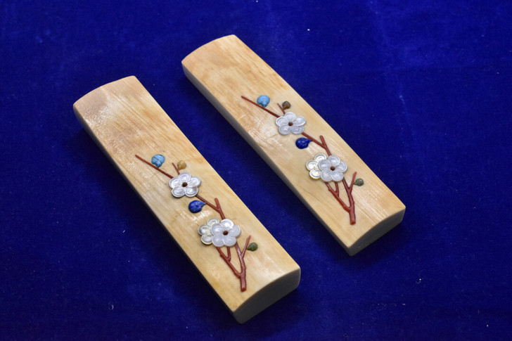 镇尺一对，百宝镶嵌