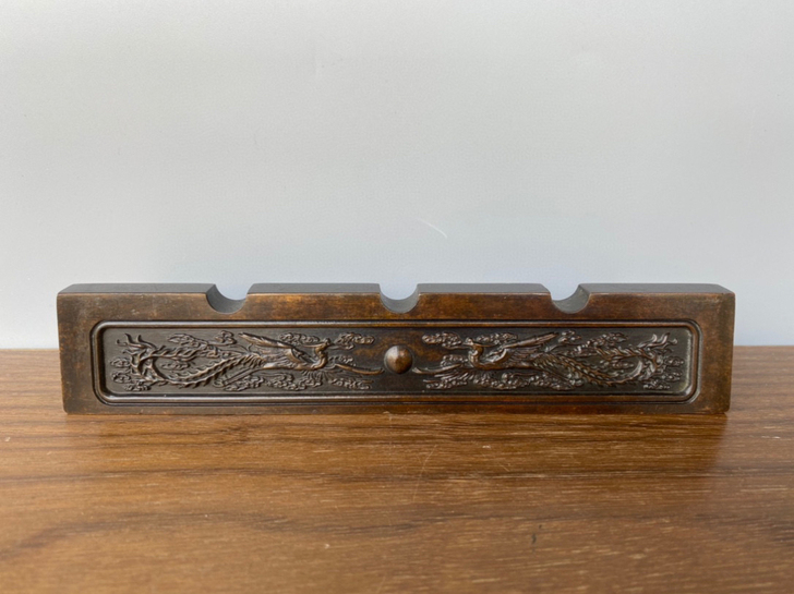 黄铜『龙凤毛笔架』