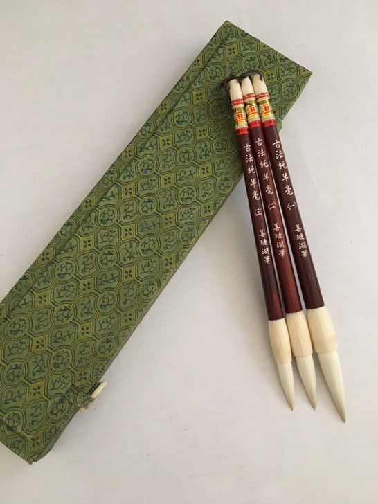 仓库遗留（古法纯羊毫）3支装代锦盒