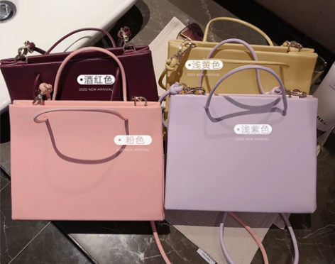 2021春季新款净色韩版休闲手提斜跨包女简...