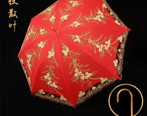 结婚新娘伞红色 买了两把，这把未使用，是全...
