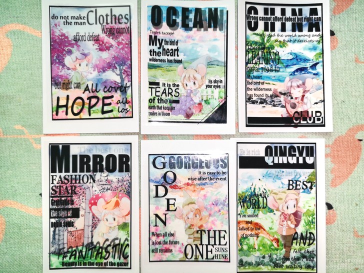 手帐全台 代拼贴白卡 拼贴卡 立体盒  可...