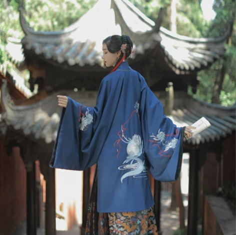 兰若庭 汉服 乘黄 明制 披风 s码蓝色 ...