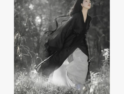 【狂欢价】原创汉服女魏晋制南北朝武侠黑色侠...